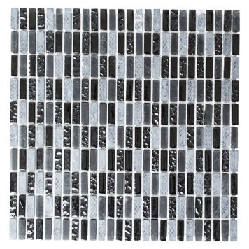 Mosaik Mix sort & grå 31 x 32,5 cm