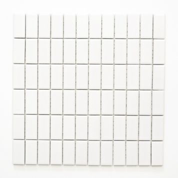 Mosaik Stick Uni hvid mat 30x30 cm