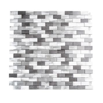 Mosaik Mix i børstet aluminium grå 30,1x30,4 cm