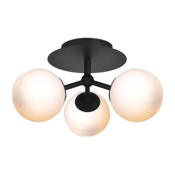 Halo Design væg-loftlampe Atom trio opal-sort Ø26cm