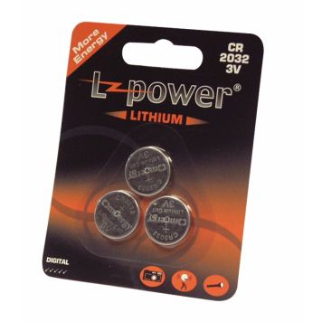 Batteri lithium CR2032 3 v 3 stk - L-Power