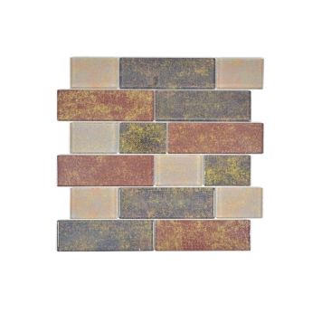 Mosaik Subway krystal rustbrun 30 x 30 cm