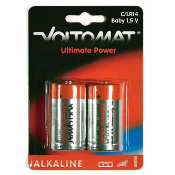 Batterier 2 stk LR14 alkaline C - Voltomat