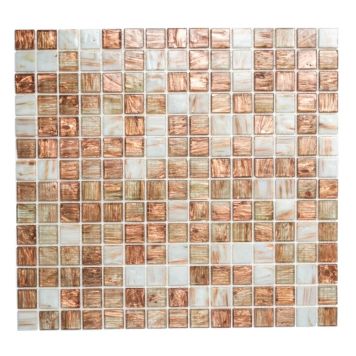 Mosaik Goldstar krystal brun mix 32,7 x 30,5 cm