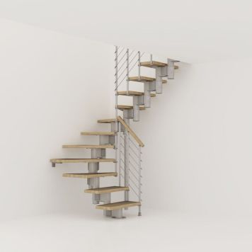 Fontanot trappe U-form B89 cm grå/lys (12 t