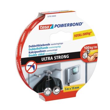 Tesa monteringstape Powerbond Ultra Strong 5 m x 19 mm