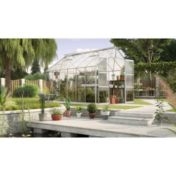 Vitavia drivhus Phoenix 9,9 m² alu 3 mm delt glas inkl. sokkel 