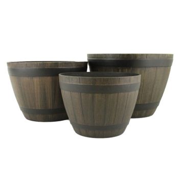 Scan-Pot whiskytønde Boi trælook Ø37-52 cm