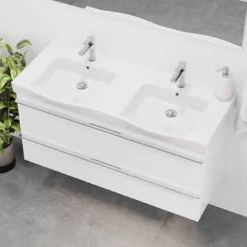 Camargue badmøbelsæt dobbeltvask classic hvid 120 cm