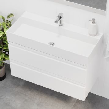 Camargue badmøbelsæt modern hvid - 100 cm