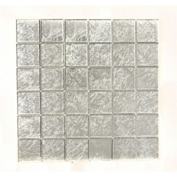 Mosaik Trend glas sølv 30x30cm
