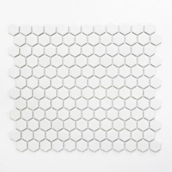 Mosaik Hexagon hvid blank 30x26 cm