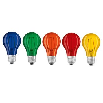 Osram farvede LED pærer E27 2 W 5 stk.