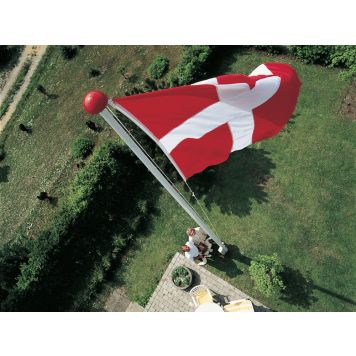 Dano Mast flagstang til sokkel inkl. dannebrogsflag og vimpel glasfiber 8 m 