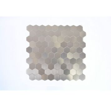 Mosaik Hexagon selvklæbende metal 28 x 29 cm