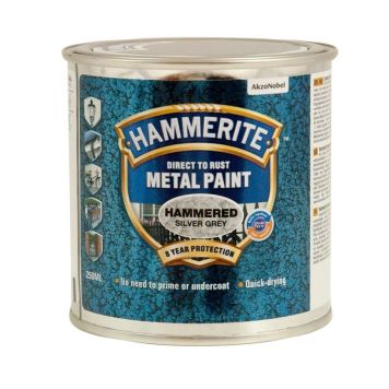 Hammerite metalmaling glateffekt sølvgrå 0,25 L
