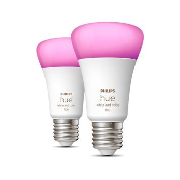 Philips Hue kronepærer White and Color Ambiance A60 E27 9 W 2-pak.  
