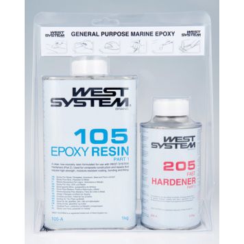 West System pakke m.epoxyresin (105) og hurtighærder (205) - 