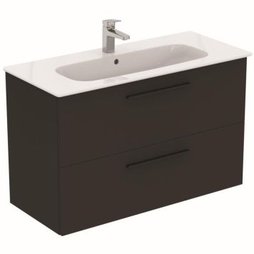 Ideal Standard badmøbelsæt i.life A carbongrå m/sorte greb 104 cm