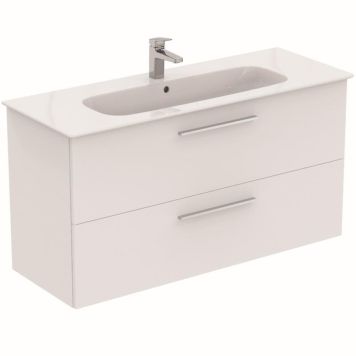Ideal Standard badmøbelsæt i.life A hvid m/grå greb 124 cm
