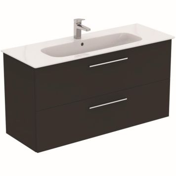 Ideal Standard badmøbelsæt i.life A carbongrå m/grå greb 124 cm