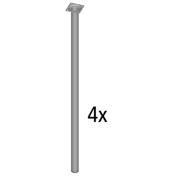 Element-System bordben hvid alu 4 stk. Ø30x800 mm