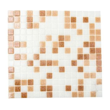 Mosaik glas hvid/brun mix 32,7 x 30,5 cm