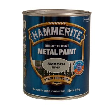 Hammerite metalmaling glateffekt sølvgrå 0,75 L