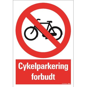 Pickup skilt cykelparkering forbudt 33x23 cm