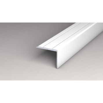 Logoclic afslutningsliste aluminium hvid 2000x25x20 mm