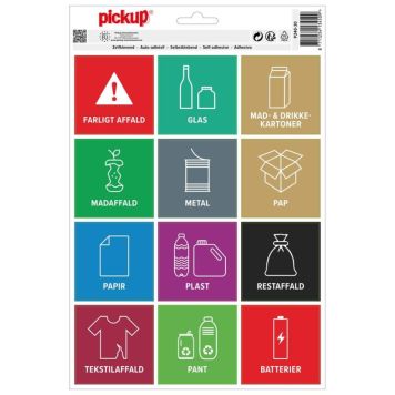 Pickup klistermærker til genbrugsbeholdere