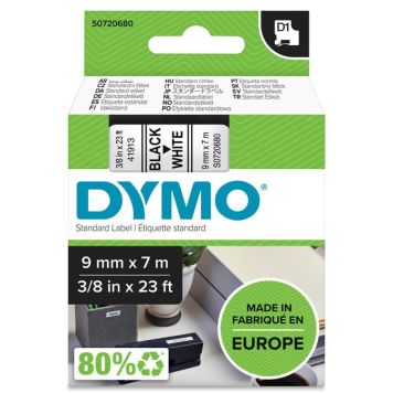 DYMO D1 tape sort/hvid 9mm x 7m