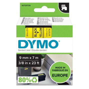 DYMO D1 tape sort/gul 9mm x 7m