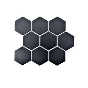 Mosaik Hexagon porcelæn sort mat 25,6 x 29,5 cm