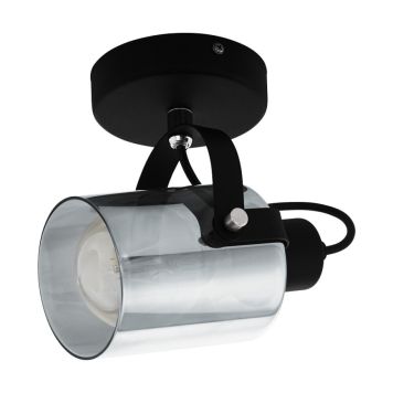 Eglo spotlampe Berregas sort/røgfarvet E27 Ø11 cm