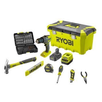 Ryobi startsæt R18PD3-120TAH One+ 18V inkl. batteri og oplader