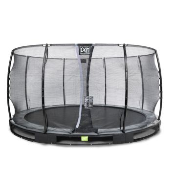 Exit trampolin Elegant Ground sort inkl. sikkerhedsnet Ø427 cm