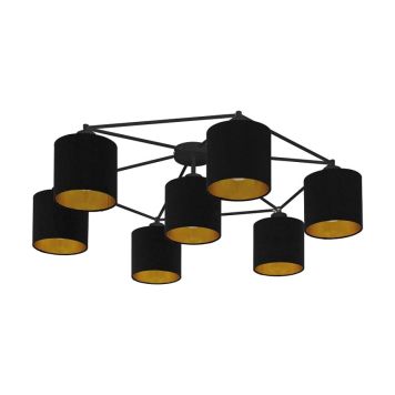 Eglo loftlampe Staiti tekstil guld/sort E27 Ø84 cm