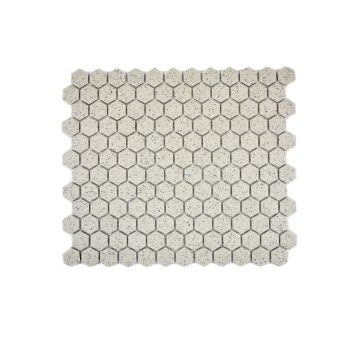 Mosaik Salt Hexagon porcelæn uglaseret sand 26 x 30 cm