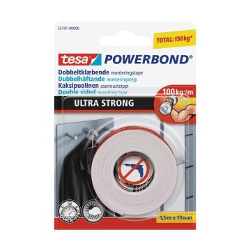 Tesa monteringstape Powerbond Ultra Strong 1,5 m x 19 mm