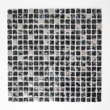 Mosaik Square glas mix sort 30x30 cm