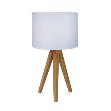 Markslöjd bordlampe Kullen eg/tekstil Ø22,5 cm