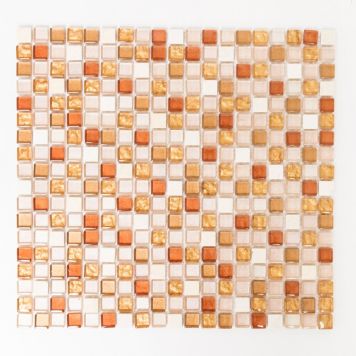 Mosaik Globe krystal/sten brun mix 30,5 x 32,2 cm