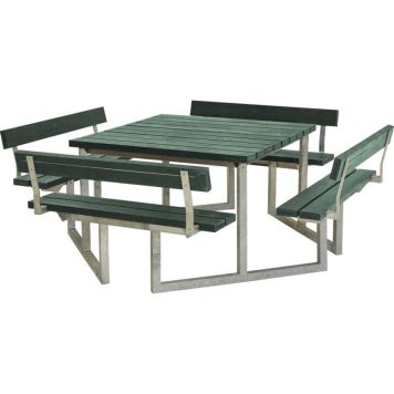 Plus bord-/bænkesæt Twist med 4 ryglæn ReTex grøn 227x227 cm