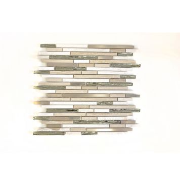 Mosaik Interlock krystal/sten/stål grå mix 28,6 x 29,8 cm