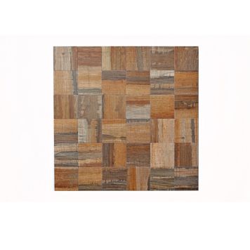 Mosaik Square selvklæbende metal mix mørkt træ 30,5 x 30,5 cm