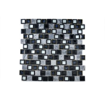 Mosaik Design krystal/sten sort 30 x 30 cm