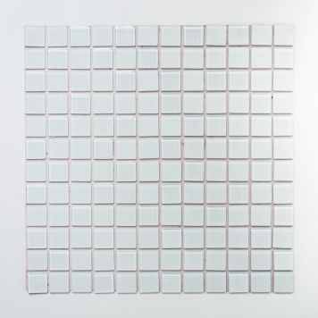 Mosaik selvklæbende glas hvid 30x30 cm