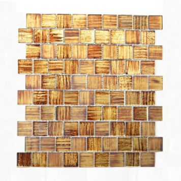Mosaik Quadrat brun mix klar og frostet 28,6x31,8 cm