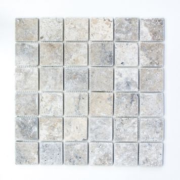 Mosaik Silver natursten travertin sand 30,5 x 30,5 cm